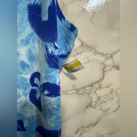 NEW Adidas Floral Graphic Single Jersey Dress Blue Size M - Picture 11 of 13